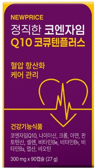 뉴프라이스 정직한 코엔자임 Q10 코큐텐플러스, 1개, 90정