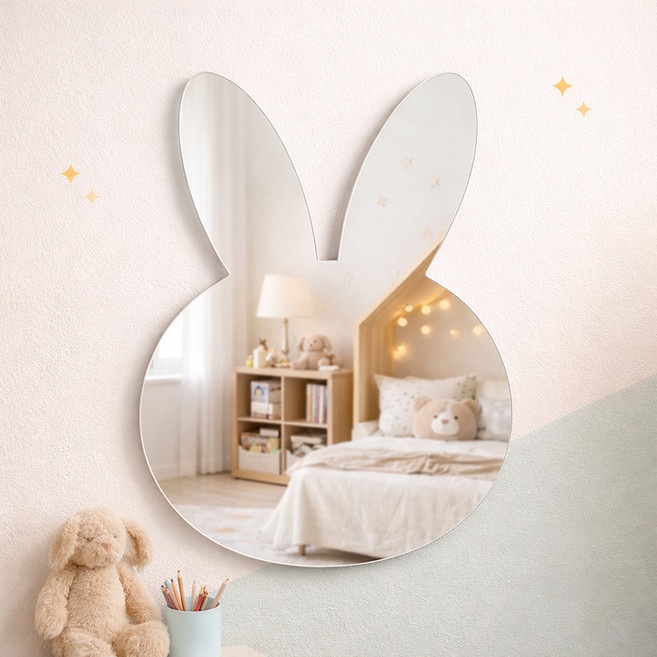 앞날창창 붙이는 벽걸이 아크릴 거울, 토끼