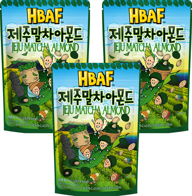 HBAF 杏仁果 濟州抹茶味, 120g, 3包