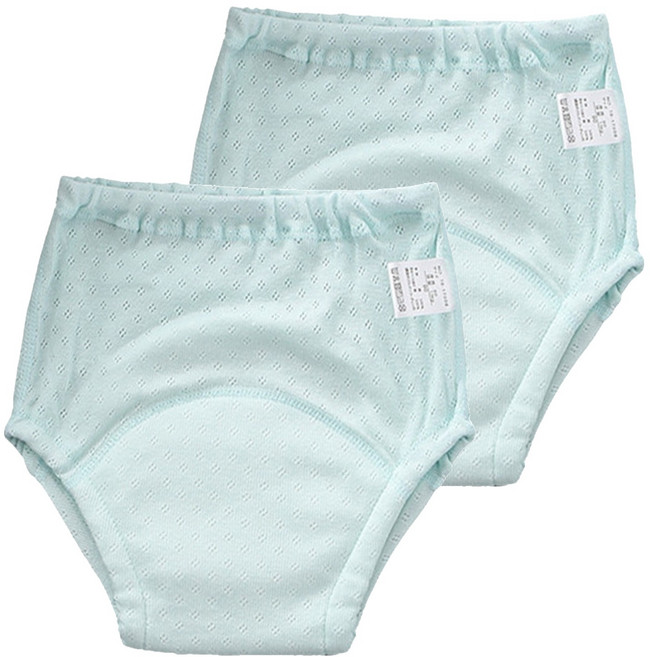 Bebehome 6層紗紗布學習褲/透氣親膚尿布褲, 綠色, 2件