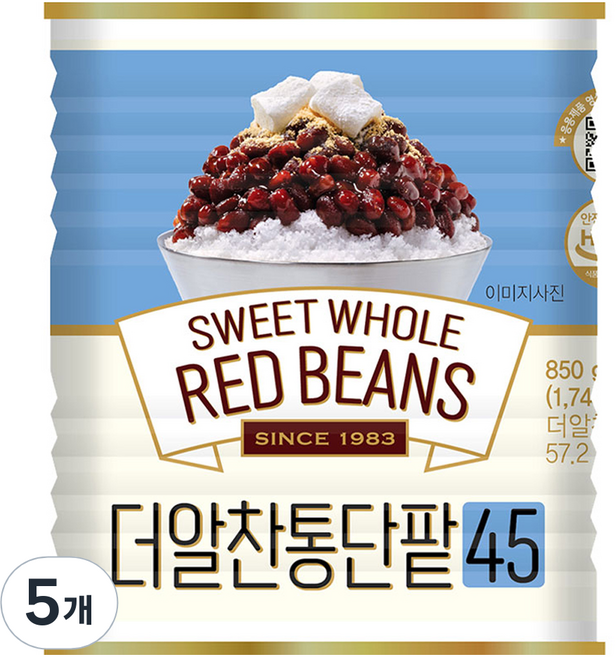 화과방 대두식품 더알찬통단팥45, 850g, 5개