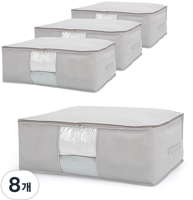 코멧 홈 패브릭 이불 케이스 93L, 그레이, 8개