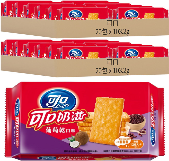 可口 可口奶滋 葡萄乾, 103.2g, 40包