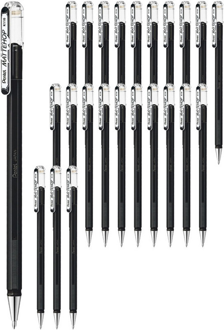 펜텔 매트홉 젤잉크펜 1.0mm, 블랙, 24개