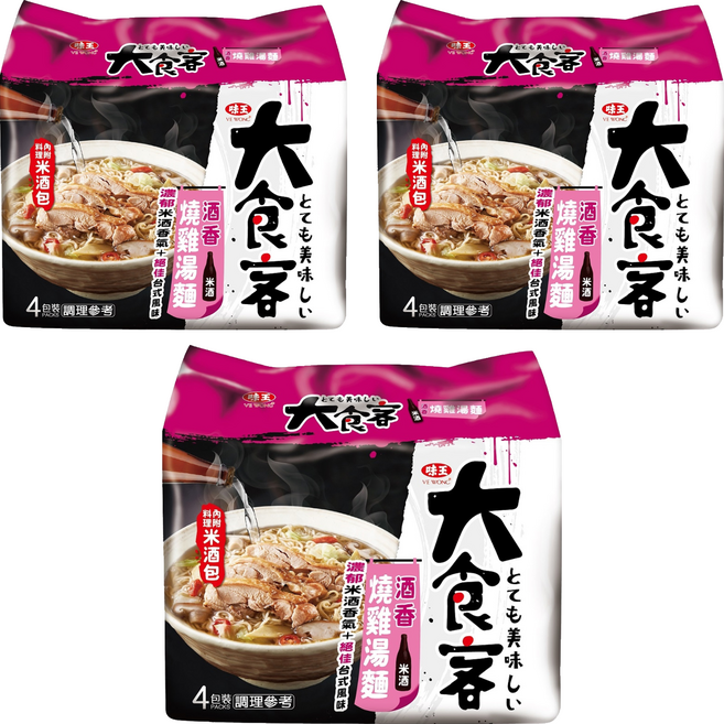 味王 大食客 酒香燒雞湯麵 94g, 12包