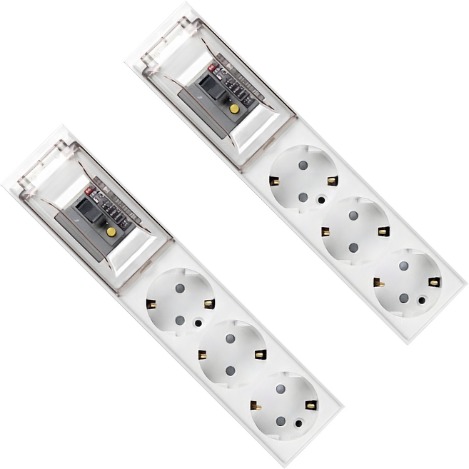 이어지다 고용량 누전 차단기 멀티탭 3구 OSN323, 2.5m, 화이트, 2개