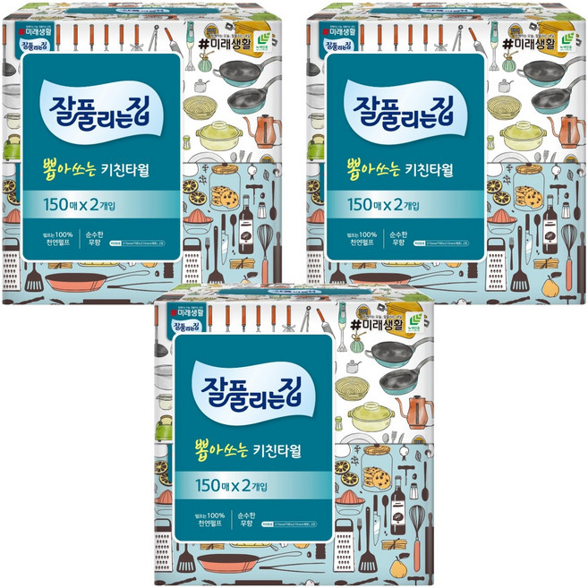 잘풀리는집 뽑아쓰는 키친타월, 150매, 6개