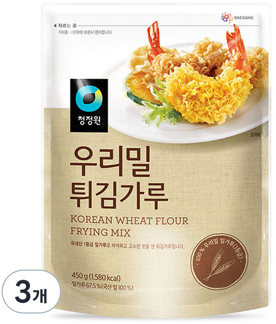 [청정원] 우리밀 튀김가루, 450g, 3개