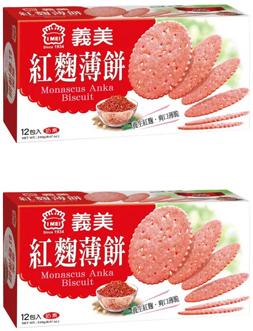 義美 紅麴養生薄餅 奶素, 240g, 2盒