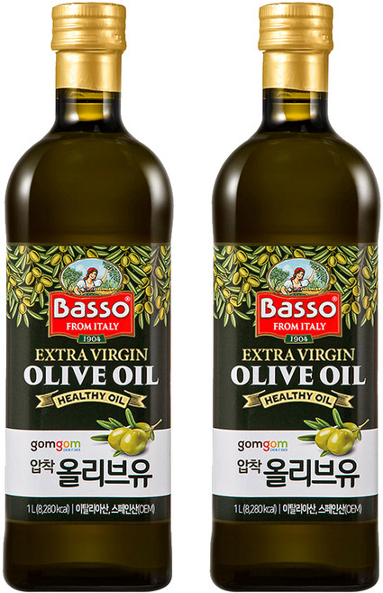 곰곰 바쏘 엑스트라버진 올리브오일, 1L, 2개