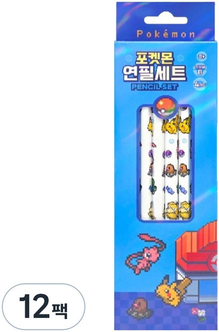 寶可夢4入鉛筆組, 12包, 隨機出貨