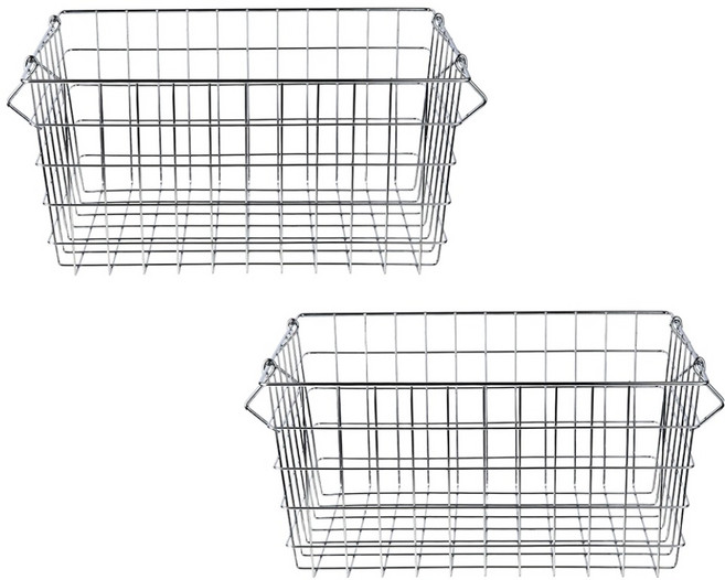 플라라 스텐 와이어 바스켓, 실버, 2개