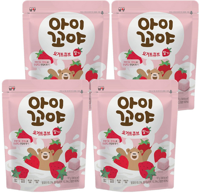 아이꼬야 요거트큐브, 4개, 17g, 딸기