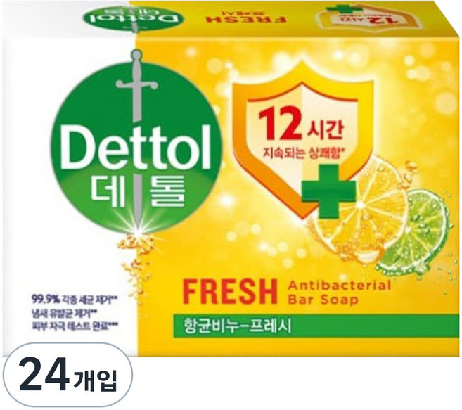 데톨 비누 프레시, 110g, 24개입