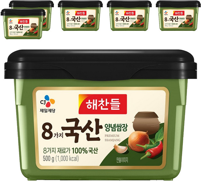 해찬들 8가지 국산 양념쌈장, 6개, 500g