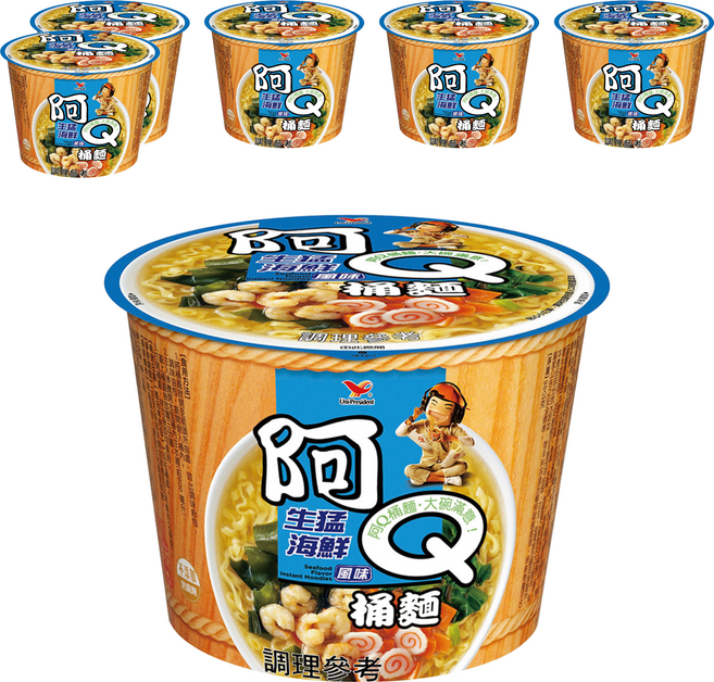 統一 阿Q桶麵 生猛海鮮風味, 6入