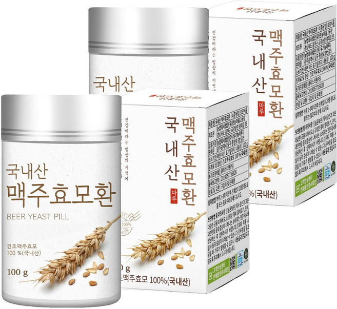 유기농마루 국내산 맥주효모환, 2개, 100g