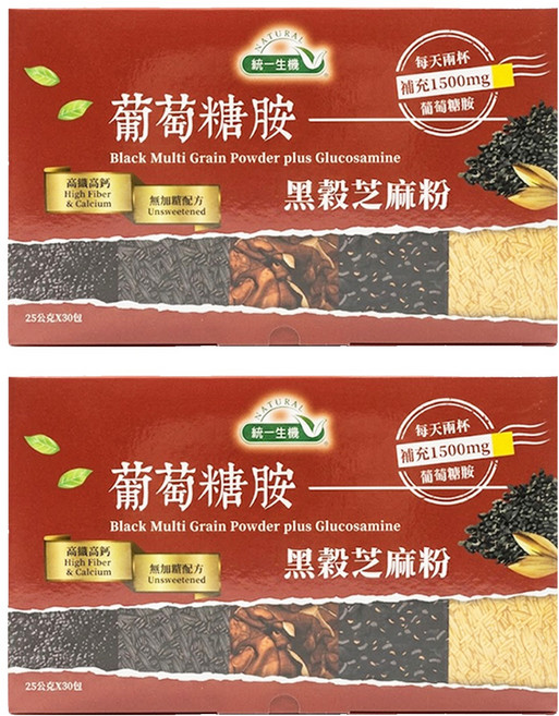 統一生機 葡萄糖胺黑穀芝麻粉, 750g, 2盒