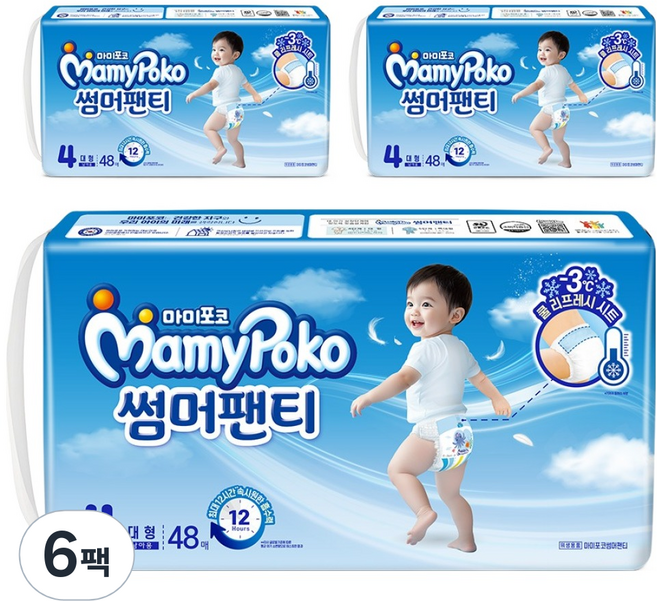 마미포코 2025 썸머 팬티형 기저귀 남아용 대형, 4단계, 288매