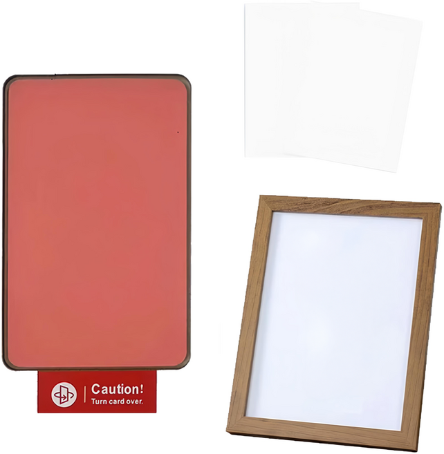 不髒手寵物嬰兒手印足跡印台 附紙卡 2張 + 相框 顏色隨機, 粉色, 1組