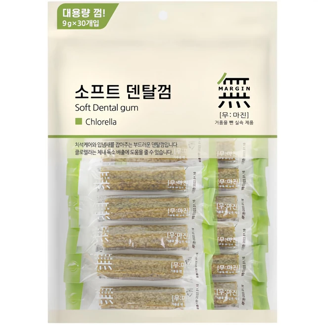무마진 강아지 소프트 덴탈껌 30p, 클로렐라, 270g, 1개 - 쿠팡