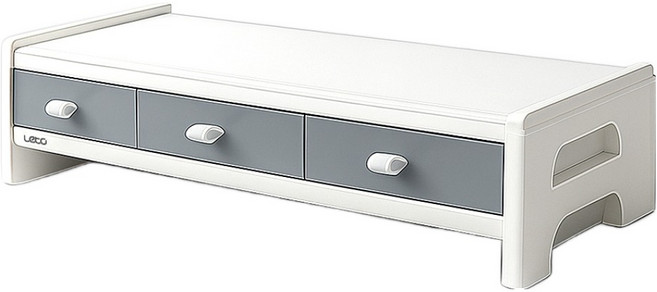 레토 2단 서랍형 모니터 받침대 LMS-DT08, 혼합 색상, 1개