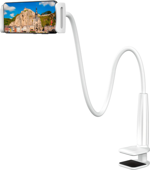 누아트 태블릿 스마트폰 침대 자바라 거치대, JABARA-75, 화이트, 1개