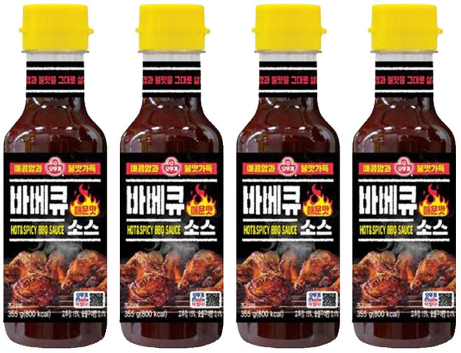 오뚜기 바베큐소스 매운맛, 355g, 4개