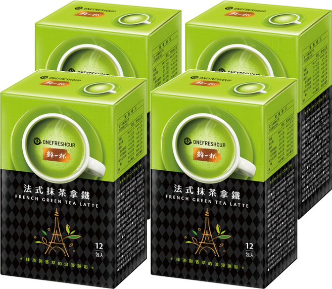 鮮一杯 法式抹茶拿鐵, 20g, 12包, 4盒