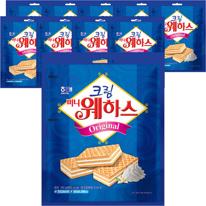 해태제과 크림 미니 웨하스, 150g, 10개