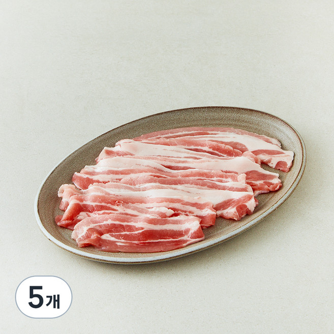 파머스팩 한돈 뼈없는 얇은삼겹살 구이용 무연골 (냉장), 600g, 5개