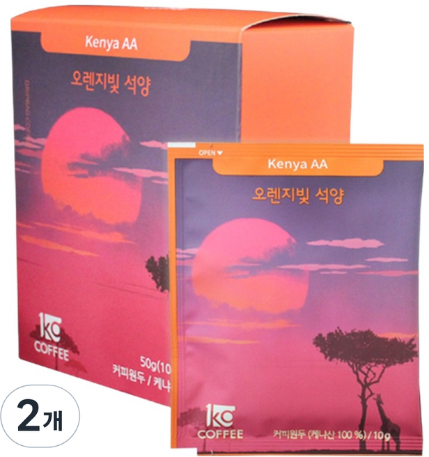 일킬로커피 오렌지빛 석양 드립백 커피, 10g, 5개입, 2개