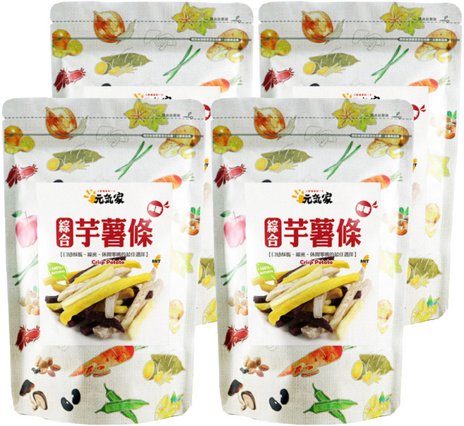 元氣家 綜合芋薯條, 120g, 4包