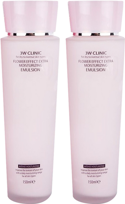 3W CLINIC 極緻透光嫩白保濕乳液 Flower Effect Extra Moisturizing Emulsion, 150ml, 2瓶
