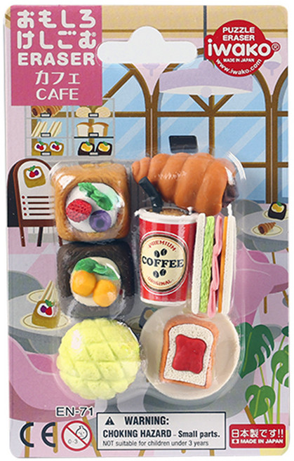 iwako 造型橡皮擦 EN-71 3歲以上, 咖啡店 綜合色, 1組