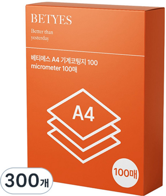베티에스 기계코팅지 100mic, 300개, A4