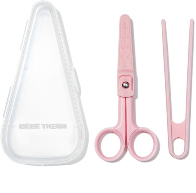 베베테라 휴대용 세라믹 집게랑 가위랑 세트, 베이비핑크, 1세트