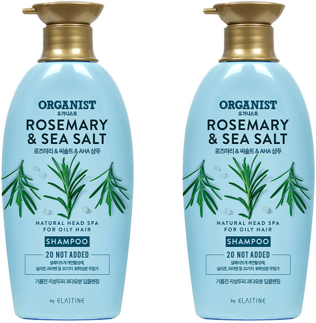 오가니스트 로즈마리 & 씨솔트 딥클렌징 샴푸, 500ml, 2개