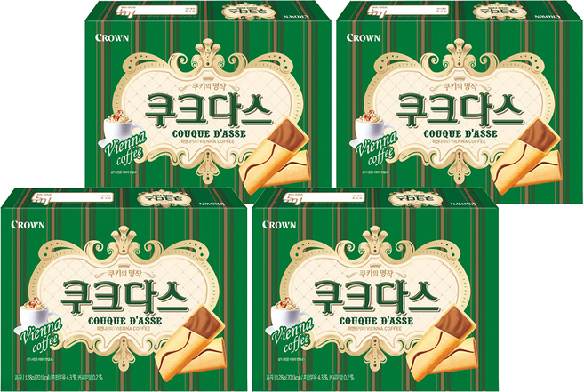 COUQUE D'ASSE 咖啡薄燒夾心餅, 128g, 4盒
