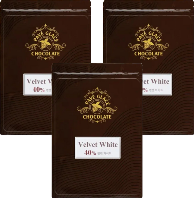 파베글라스 화이트 커버춰 리얼 초콜릿 40%, 400g, 3개