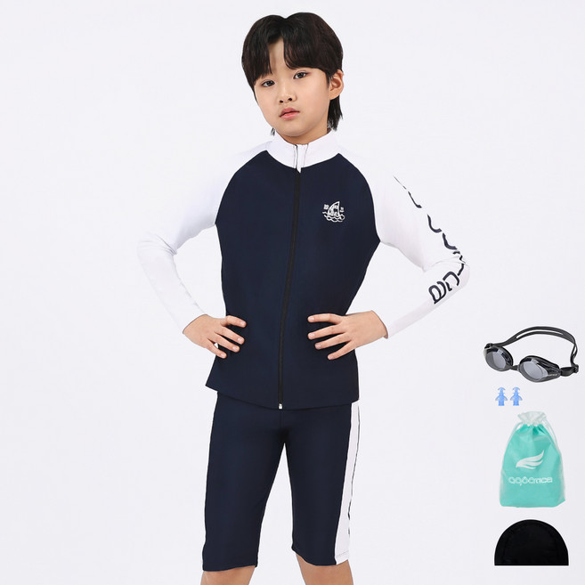 아쿠아티카 아동 래쉬가드 AQAJZP24002 일반용수경 5종세트