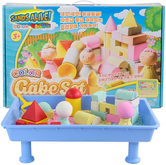 샌드얼라이브 촉촉이모래 컬러가베 모래놀이, 화이트 + 민트 + 옐로우 + 핑크, 1세트