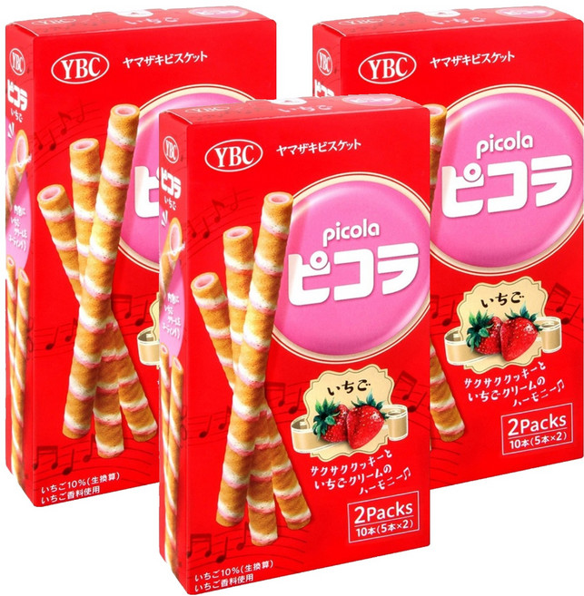 YBC 捲心酥 草莓風味, 49g, 3盒