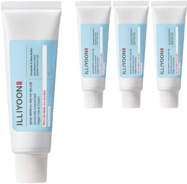 일리윤 세라마이드 비건 핸드크림 무향, 50ml, 4개
