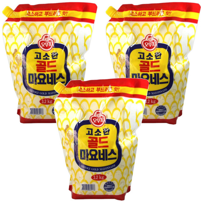 오뚜기 고소한 골드 마요네즈 스파우트팩, 3.2kg, 3개
