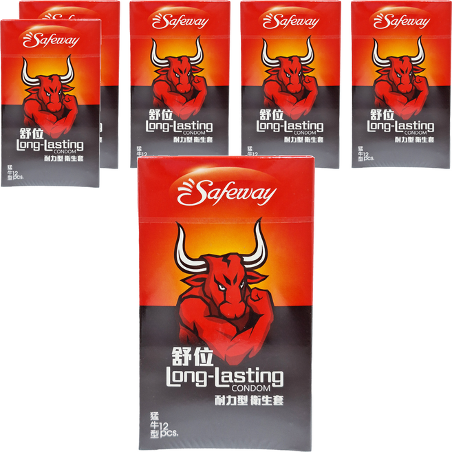 Safeway 猛牛 耐力型保險套 闊度52mm, 12件, 6盒
