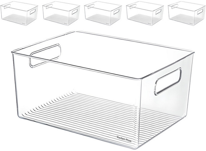마켓플랜 미트 다용도 수납함, 투명, 6개