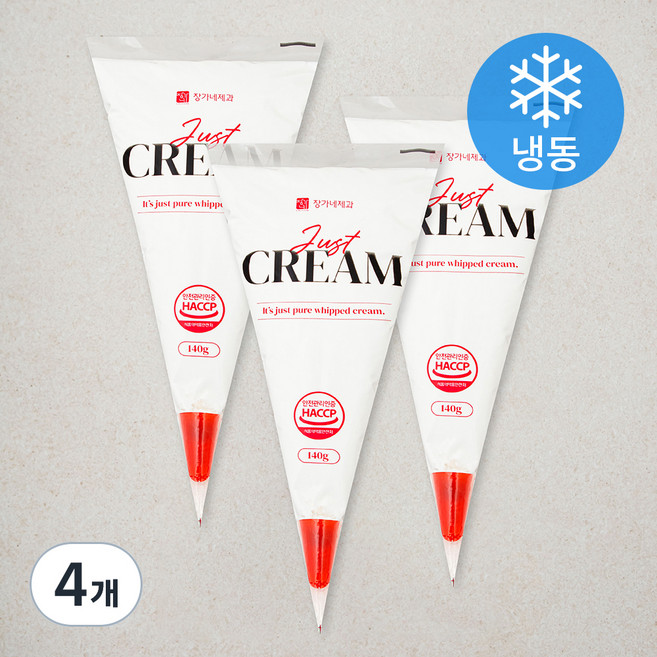 장가네제과 생크림 3개입 (냉동), 420g, 4개