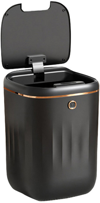 輕奢 紫光垃圾桶 充電 22L, 黑金色