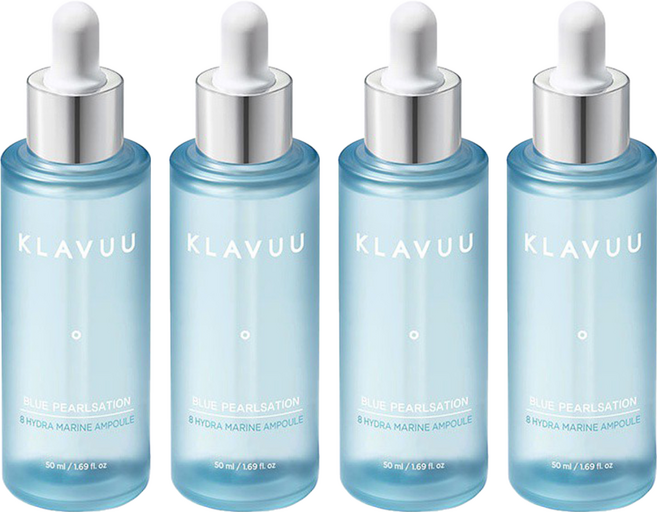 KLAVUU 克拉優 藍珍珠 海洋八杯水 膠原保濕安瓶, 50ml, 4瓶